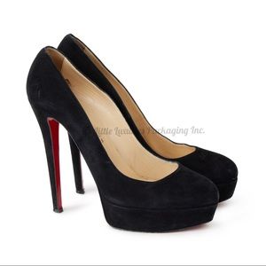 Authentic Louboutin Black Suede Heel Pumps 120mm